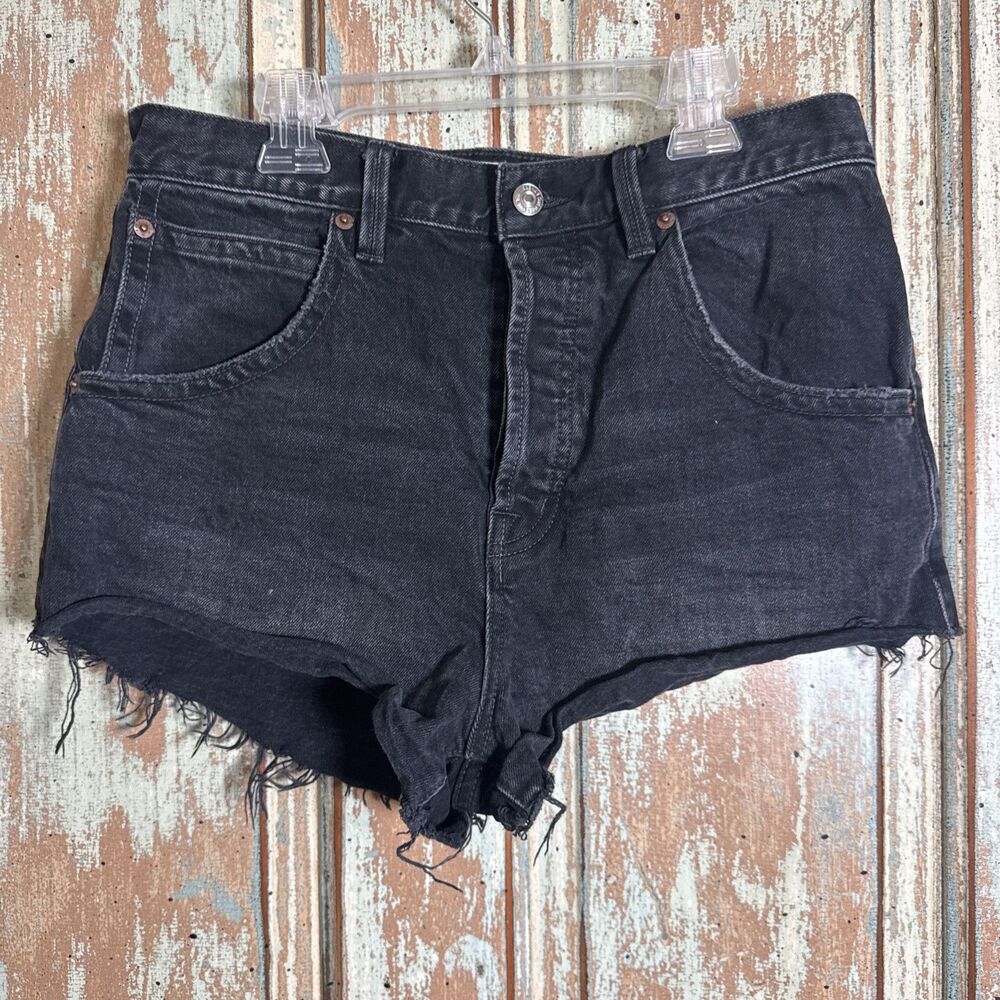 We the Free Twenty Nine Black Denim Button Fly Jean Shorts